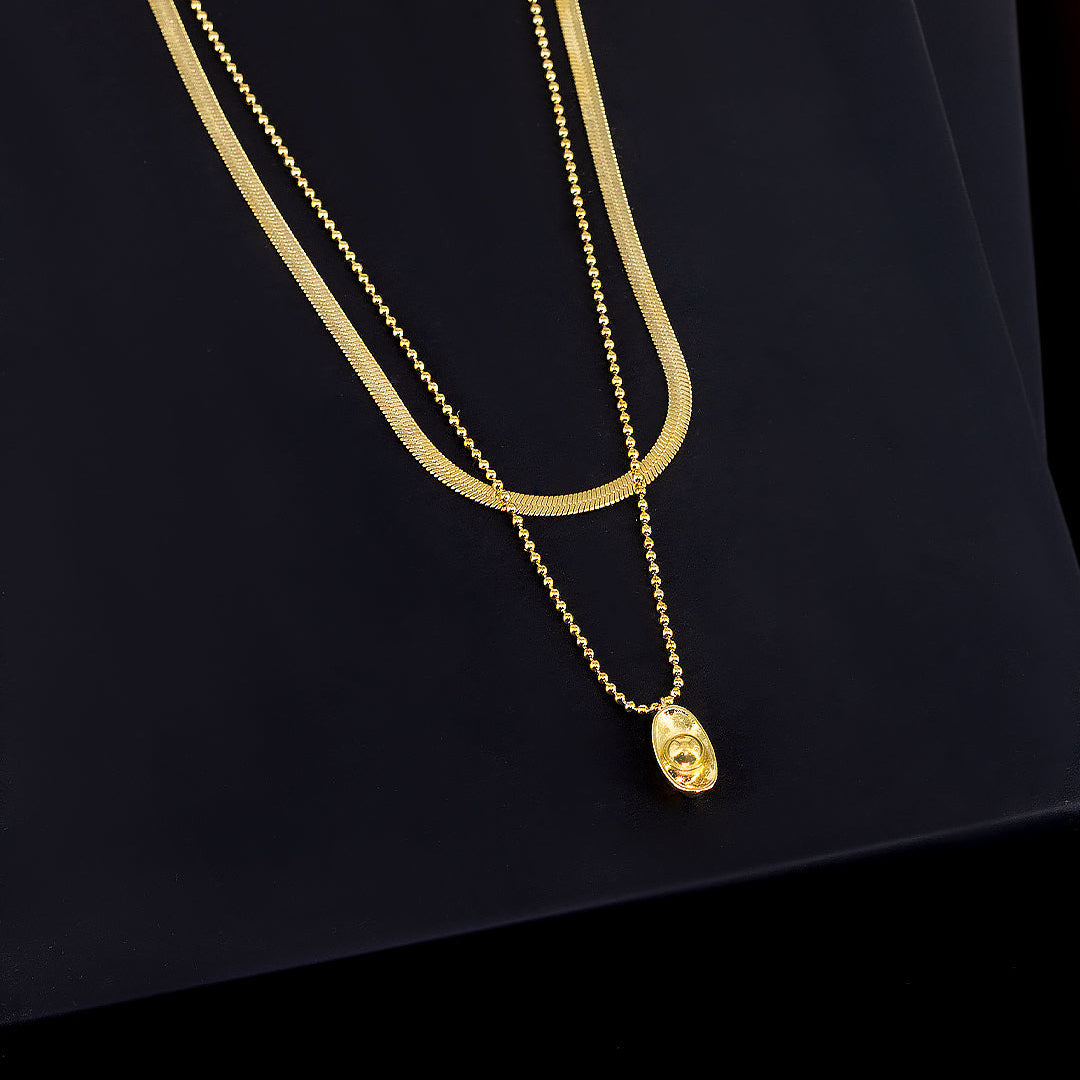 Double Layered Trendy Boat Chain Necklace