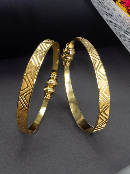 Gold Plated Brass Kada Openable Bangle Pair