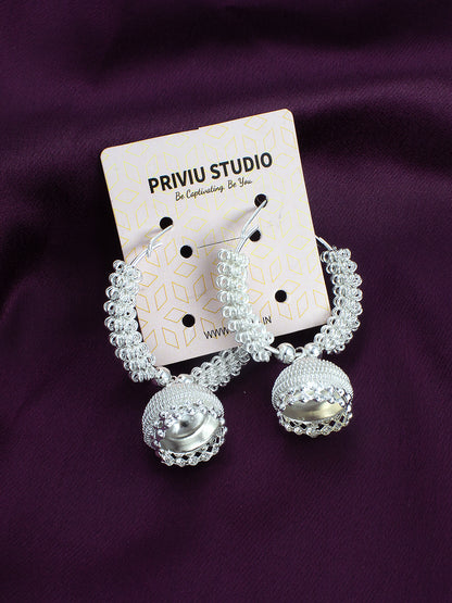 Mesh Hoop Jhumka Earrings