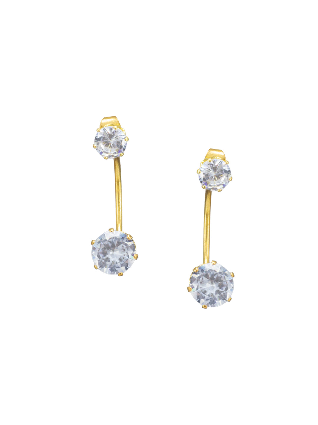 CZ Stud Drop Earrings