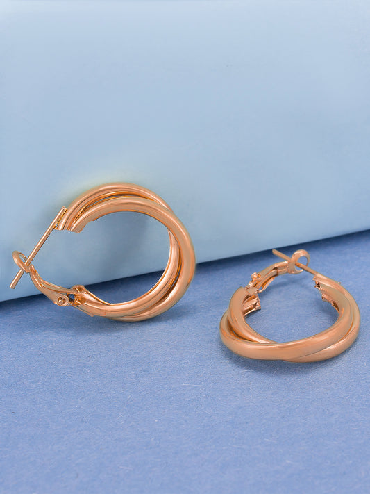 Rose Gold Plated Multi Hoop Earrings