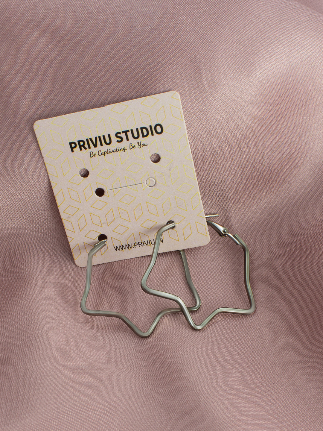 Black Star Hoop Earrings