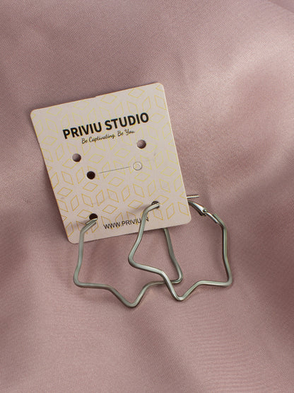 Black Star Hoop Earrings