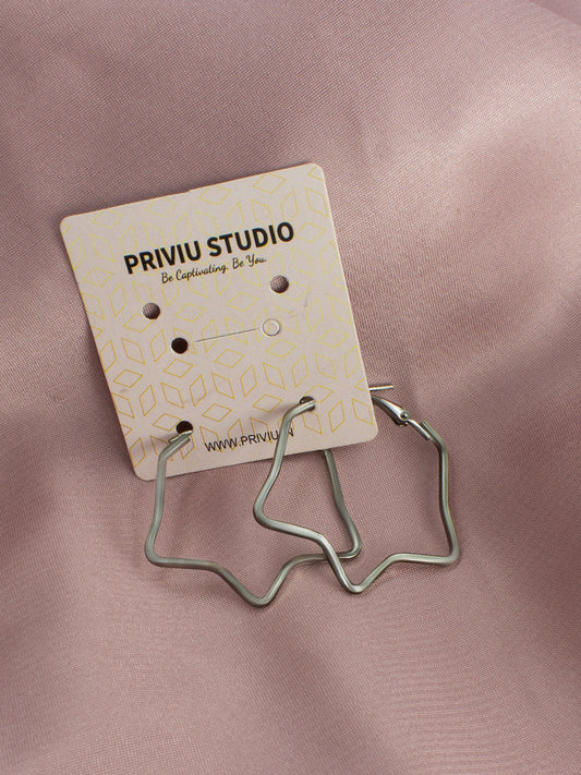 Black Star Hoop Earrings