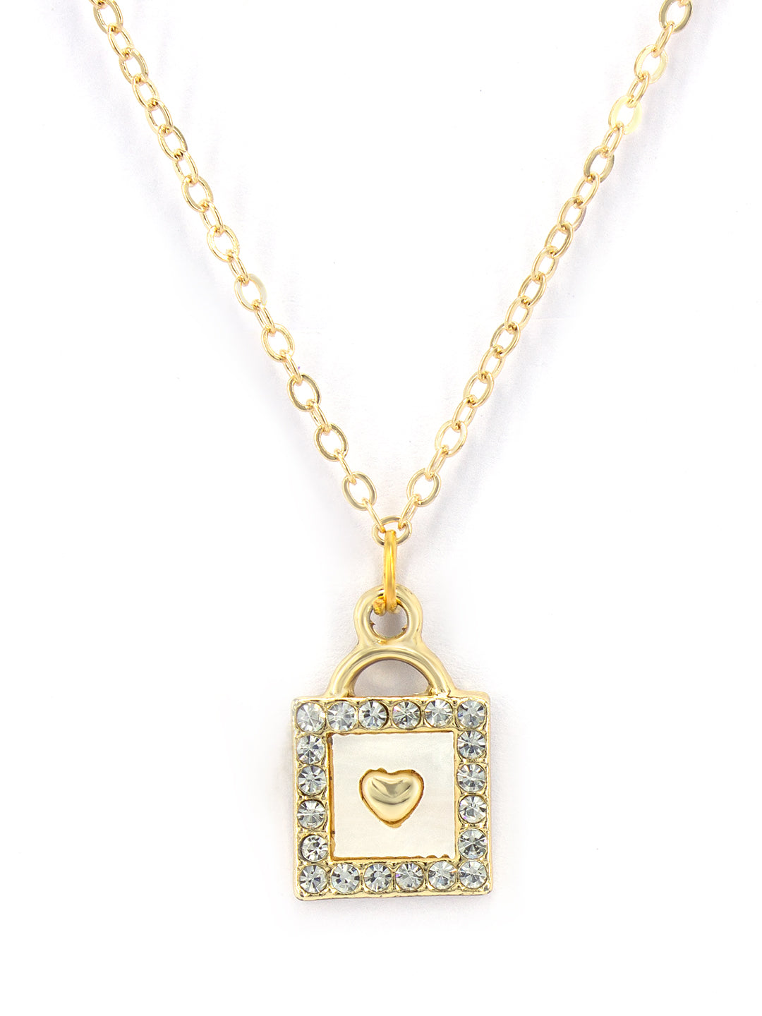 Gold-Plated Stainless-Steel Pendant with Chain