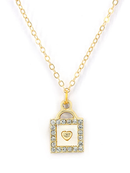 Gold-Plated Stainless-Steel Pendant with Chain
