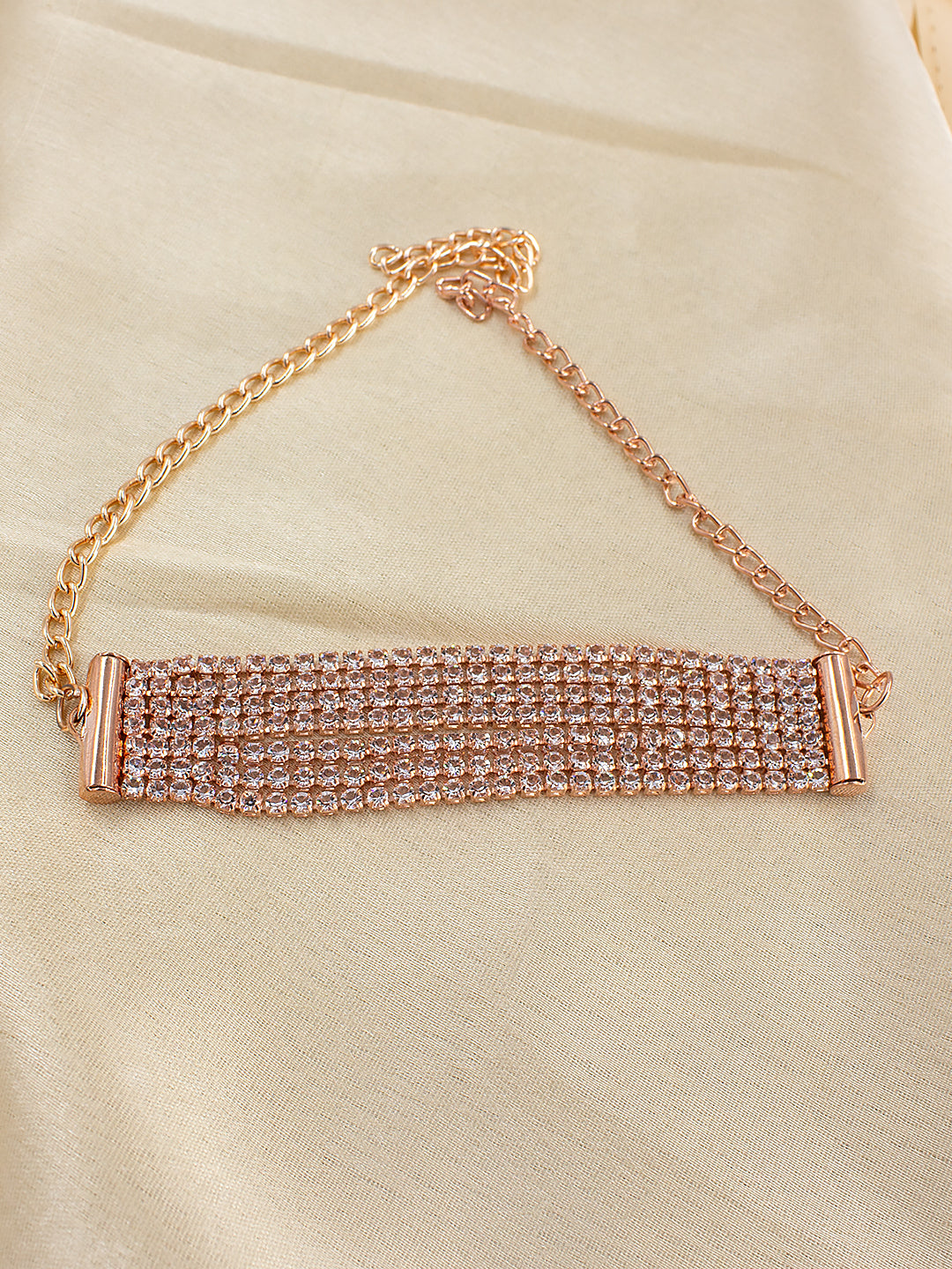 Rose gold Plated American Diamond Wraparound Bracelet