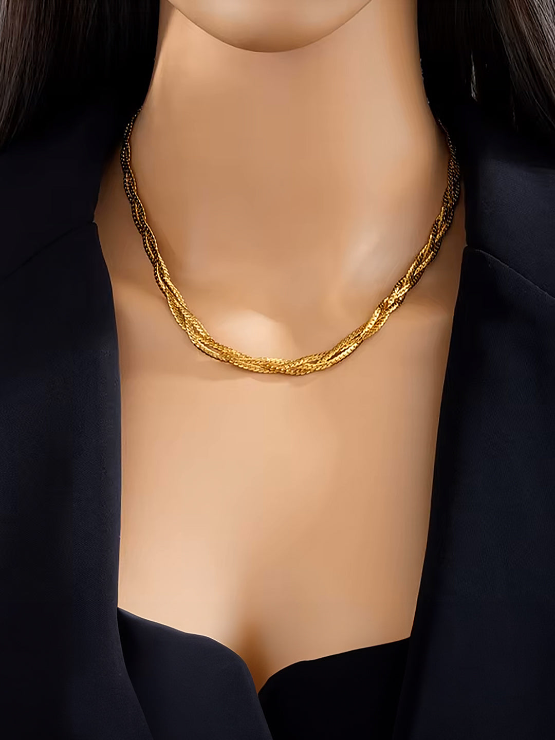Anti Tarnish Trendy Twisted Snake Chain Necklace