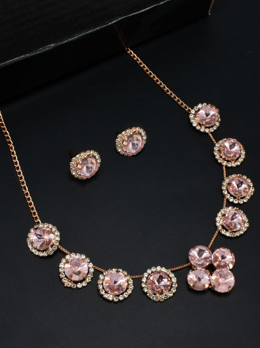 Pink Floral Jewellery Set