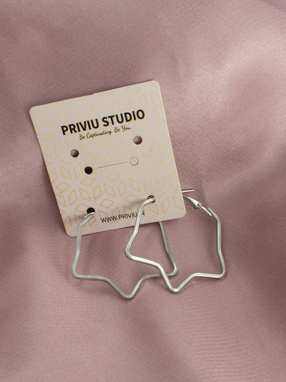 Silver Plated Star Hoop Earrings