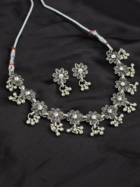 Floral Beads Drop Jewellery Set