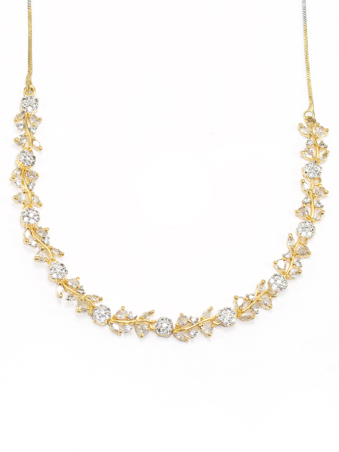 Golden Floral AD Jewellery Set