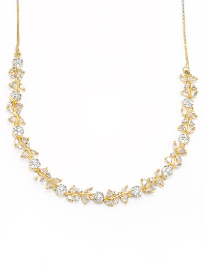 Golden Floral AD Jewellery Set