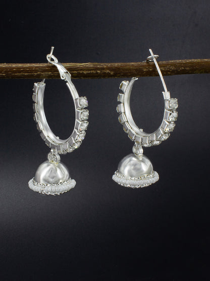 Oxidized CZ Jhumki Earrings