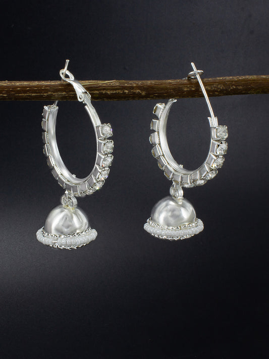 Oxidized CZ Jhumki Earrings