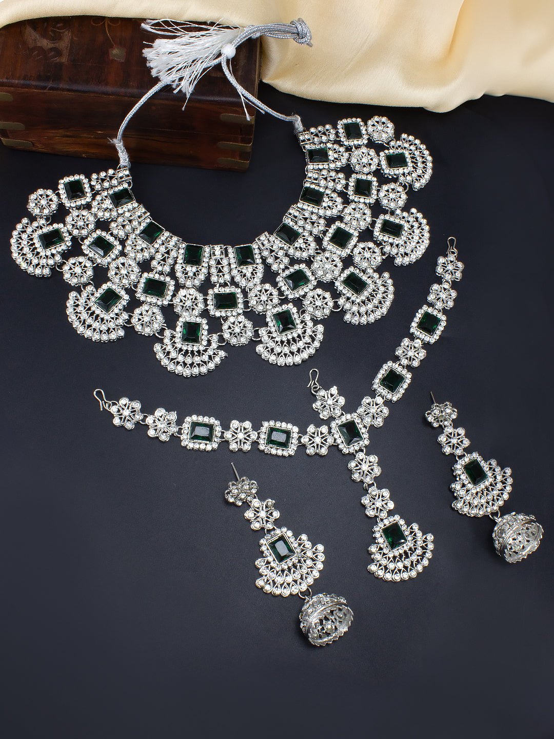 Green CZ Bridal Jewellery Set