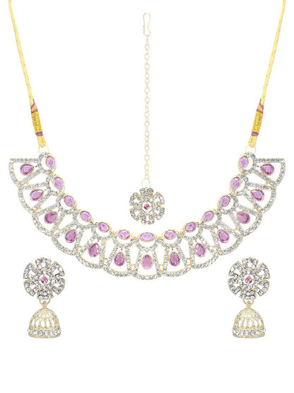 Purple Floral Jewellery Set