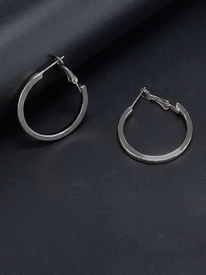 Grey Hoop Earrings