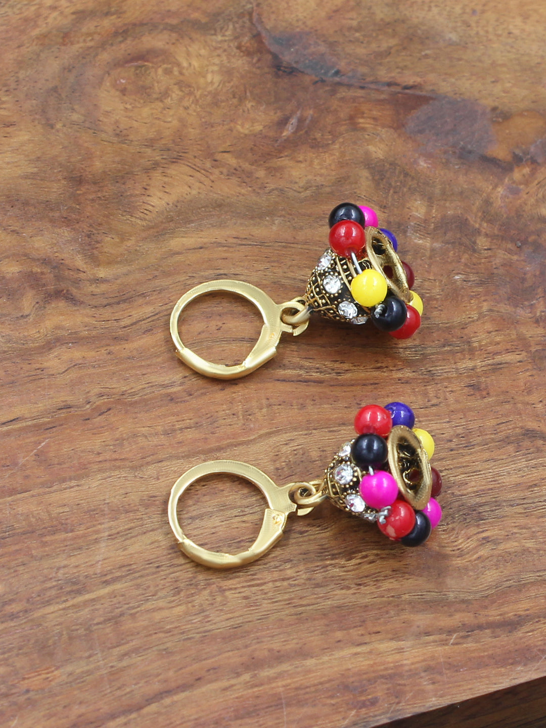 Circular Beaded Hoop Jhumka Earrings