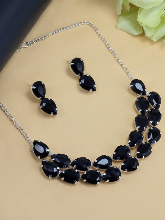 Black Double Layered Jewellery Set