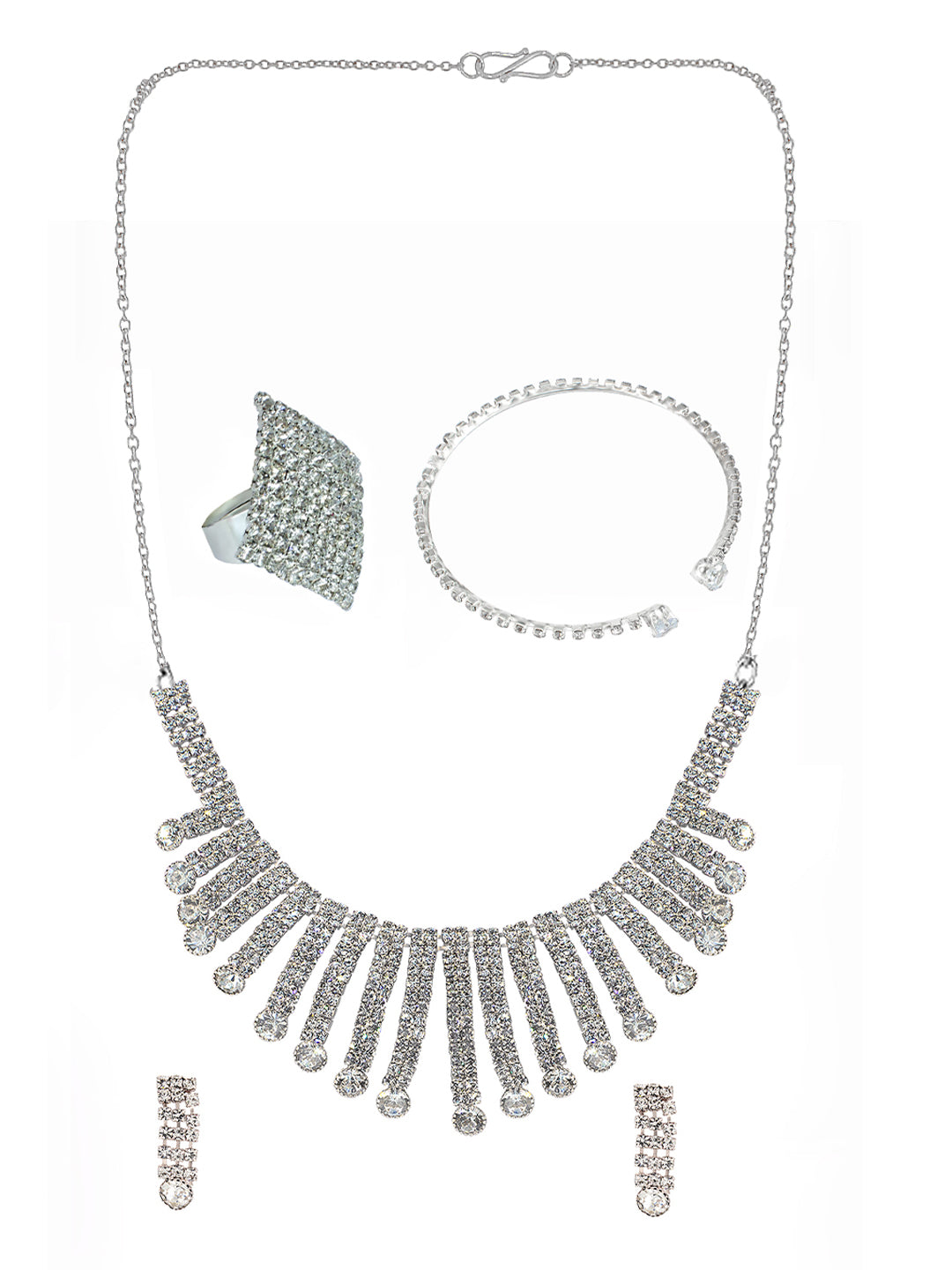 Silver Plated CZ Jewellery Set