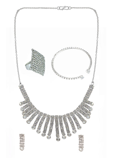 Silver Plated CZ Jewellery Set