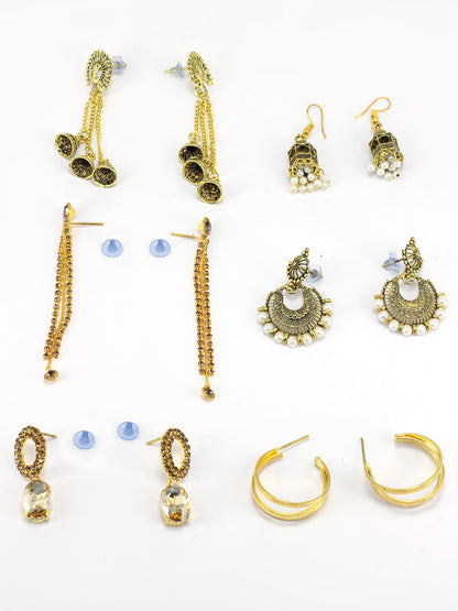 Pack of 6 Traditional Drop Earrings