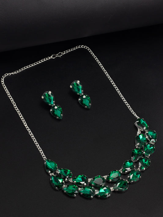 Green Double Layered Jewellery Set