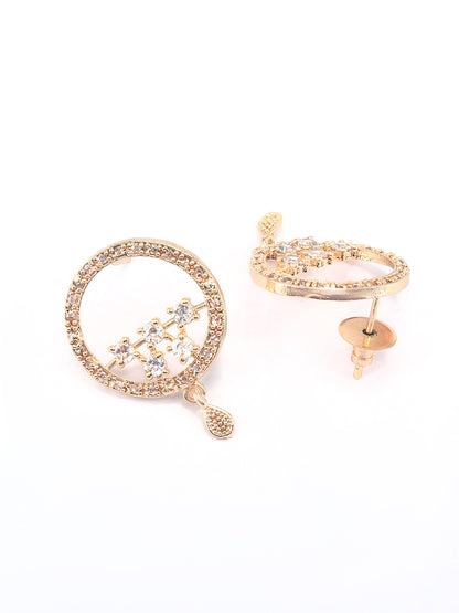 Rose Gold Plated American Diamond Circular Jewellery Set