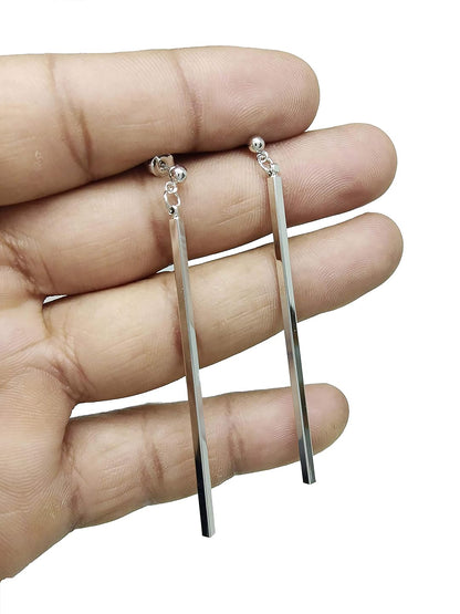 Stainless Steel Bar Drop Earrings