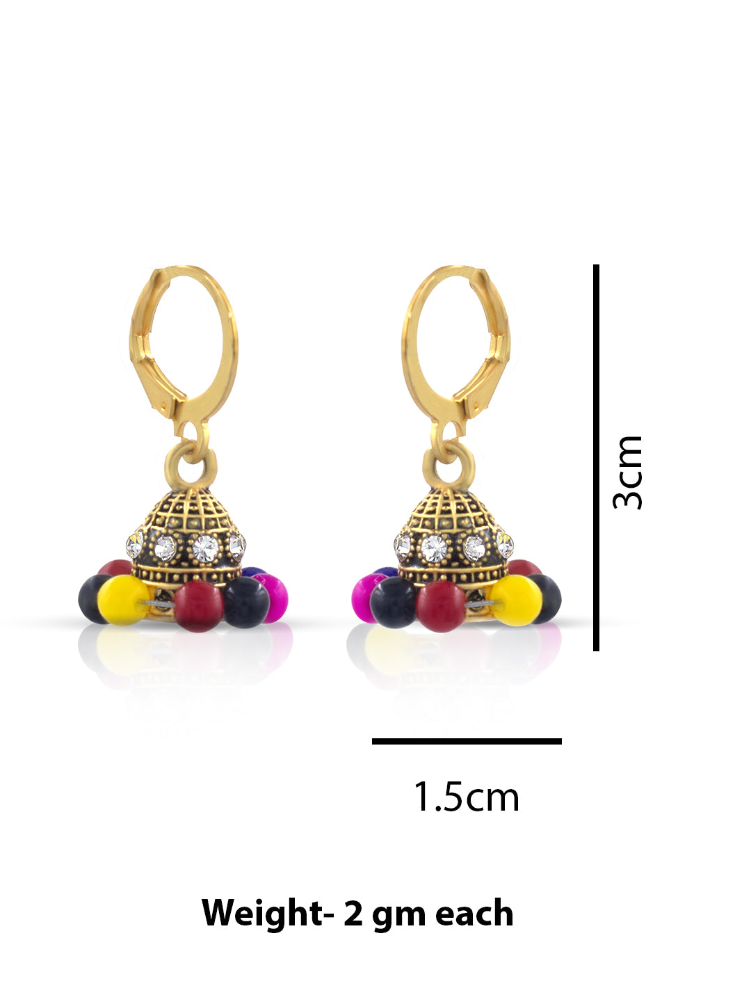 Circular Beaded Hoop Jhumka Earrings