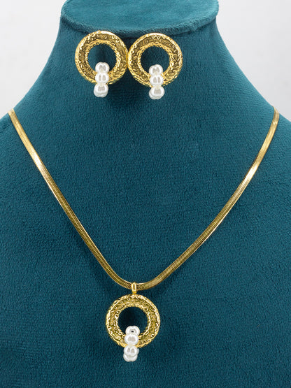 Stainless-Steel Trendy Flat Chain Jewellery Set