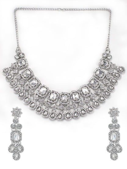Crystal Jewellery Set With Maang Tika