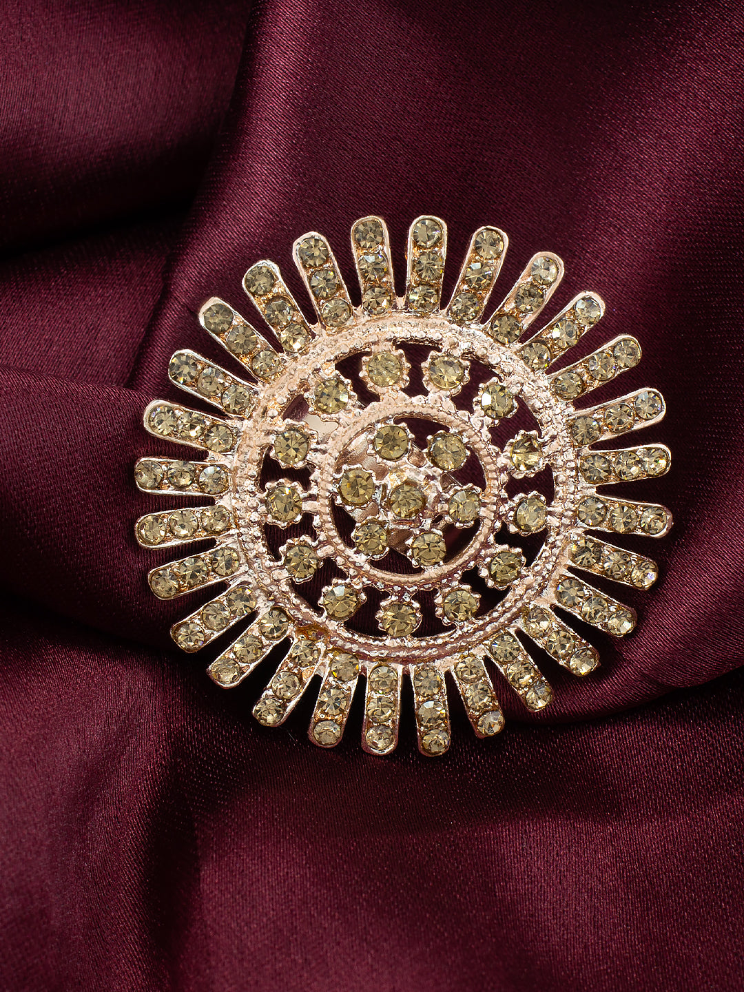 Rhinestone Floral Adjustable Ring