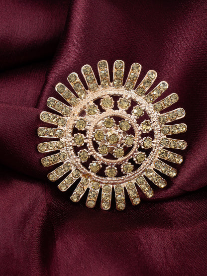 Rhinestone Floral Adjustable Ring