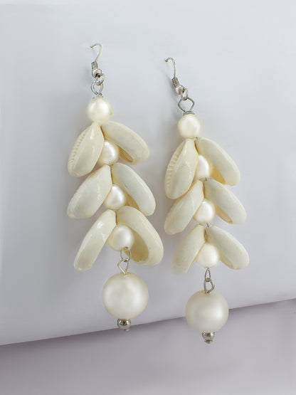 Pack of 3 Faux Pearl & Shells Hoop & Drop Earrings