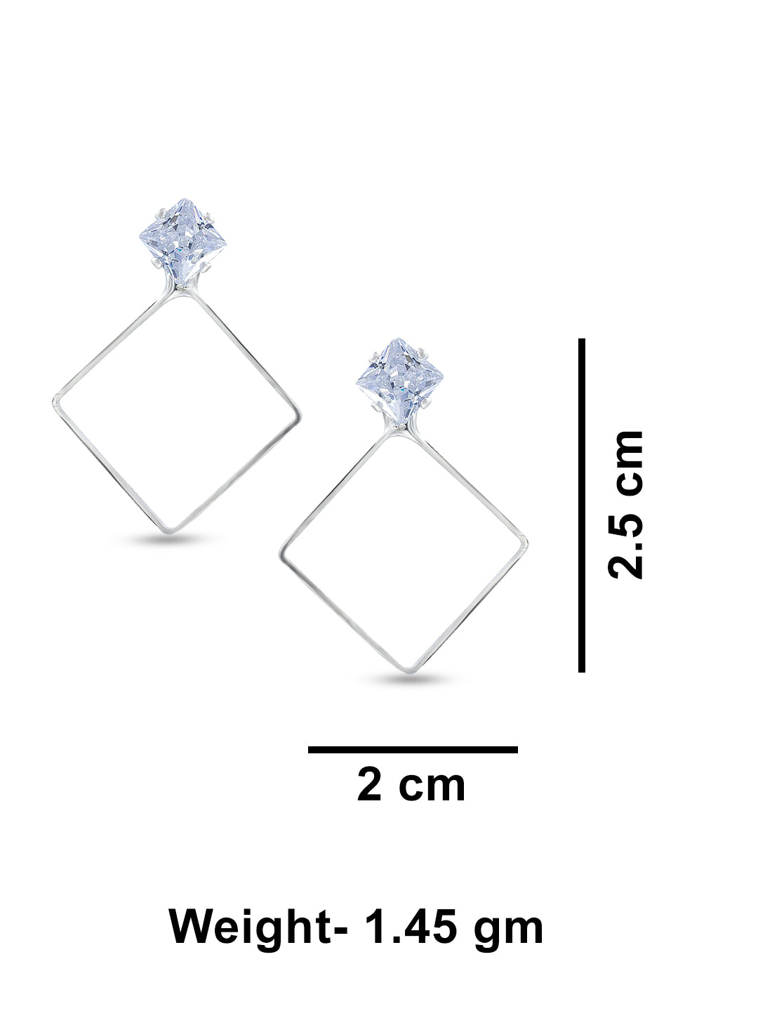Square Artificial Stone Stud Earrings