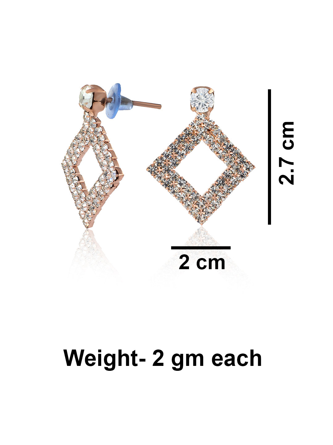 Rhinestone Square Drop Earrings