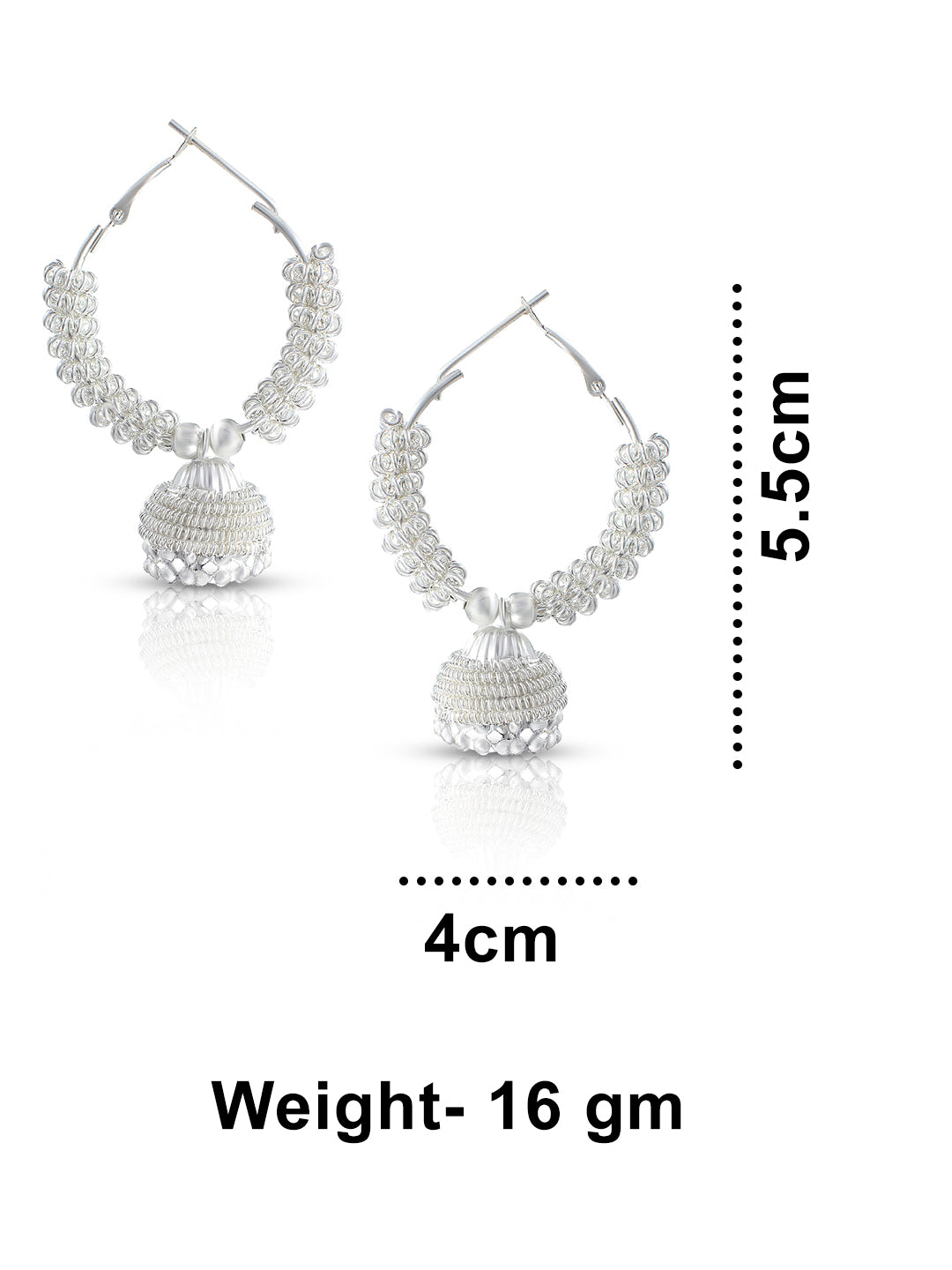 Mesh Hoop Jhumka Earrings