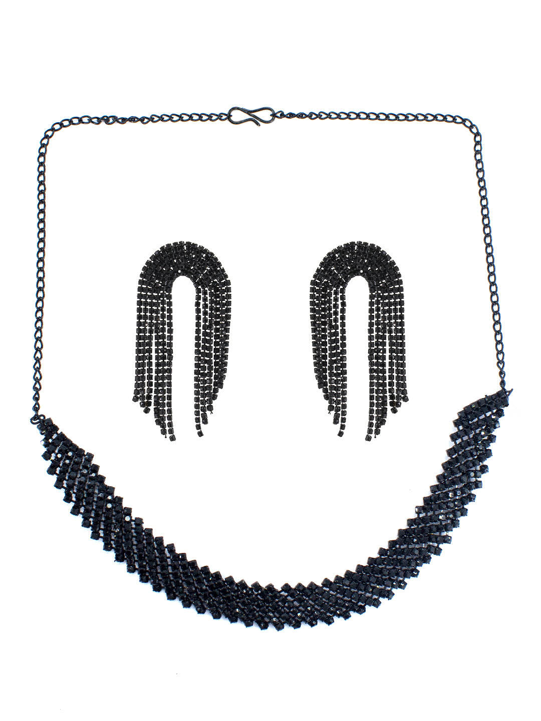 Black CZ Choker Jewellery Set