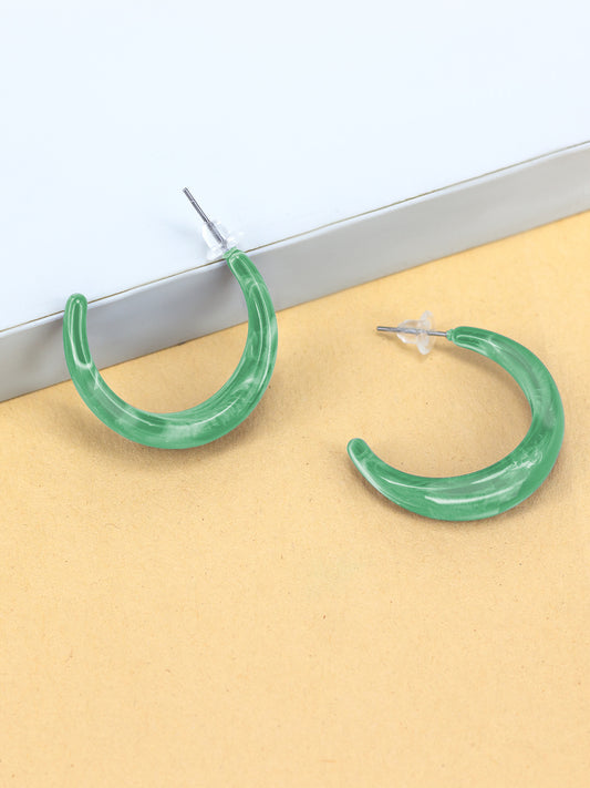 Mint Green Half Hoop Earrings
