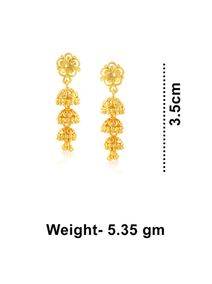 Floral Multi Layered Jhumka Earrings