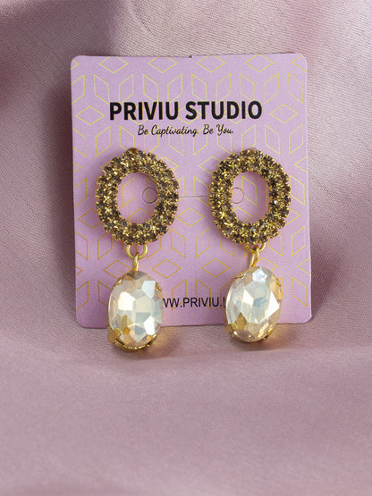 Pack of 4 Multicolor Rhinestone & Crystal Drop Earrings