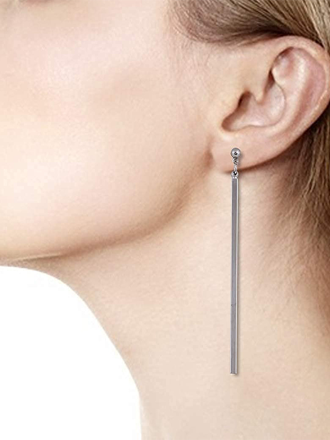 Stainless Steel Bar Drop Earrings
