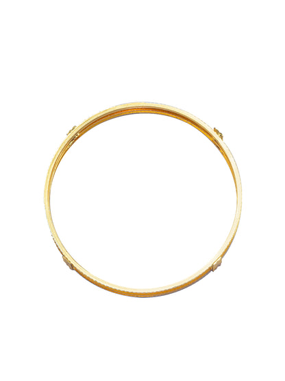 Gold Plated Modern Minimal Bangle Pair