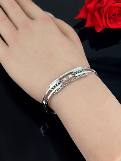 Stainless Steel Anti Tarnish American Diamond Openable Bracelet