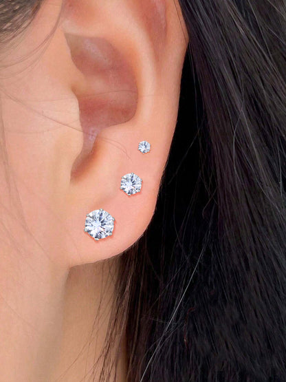 Pack of 26 Multicolour Geometric  AD Stud Earrings