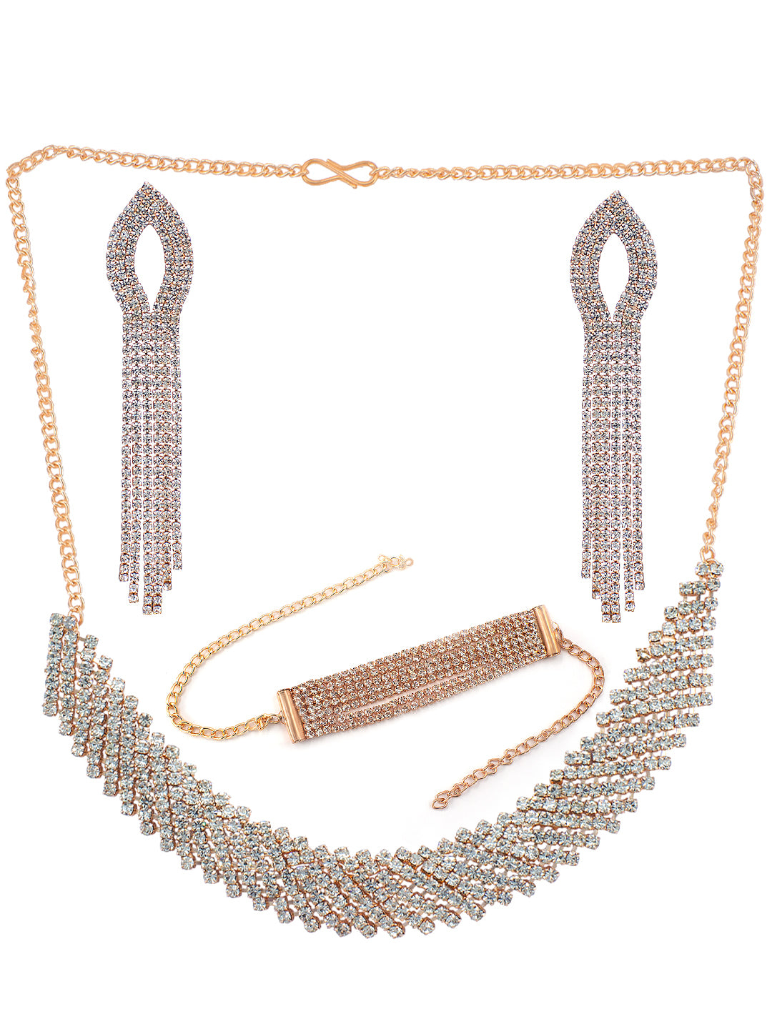 Rose Gold Plated CZ Jewellery Set