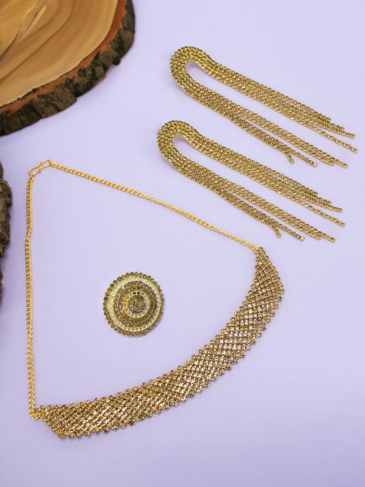 Gold Plated CZ Jewellery Set