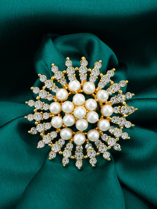 CZ & Beads Sun Adjustable Ring